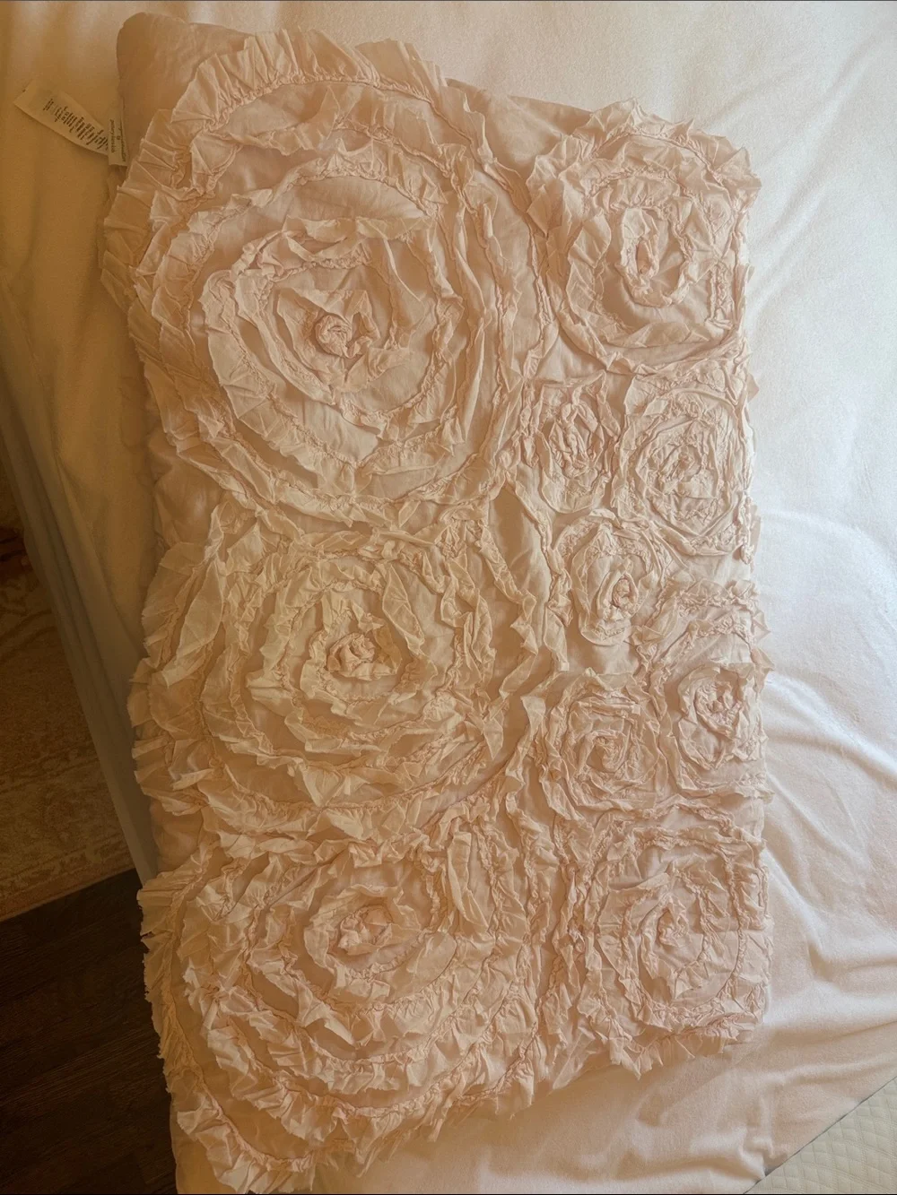 Pottery Barn Kids Monique Lhuillier Rosesette Baby Quilt Cover in Blush